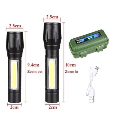 Imagem de Lanterna Mini Led Cree Police Tática Recarregável Zoom Forte