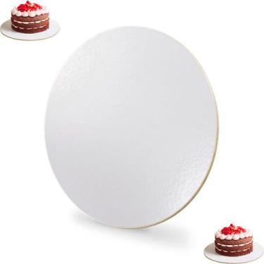 Imagem de Cake Board Mdf Redondo 11cm Branco Para Confeitaria Com 10 - Tabuleiro