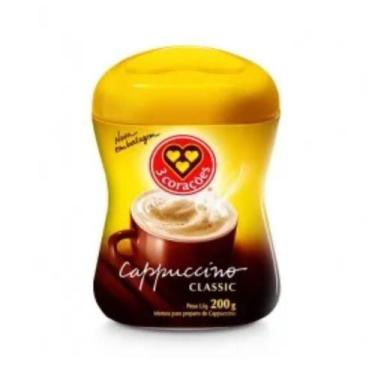 Imagem de Cafe solúvel cappuccino 3 corações classic pote 200g