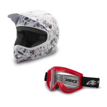 Imagem de Capacete Motocross Infantil Pro Tork Cartoon Racing + Óculos Pro Tork 