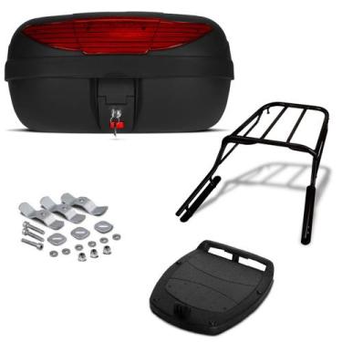 Imagem de Bau 45 Litros Pro Tork + Bagageiro Tornado, VERMELHO, TORNADO