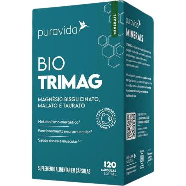 Imagem de Bio Trimag 120 Cápsulas Softgel Magnésio Quelato Dimalato Bisglicinato Puravida-Unissex