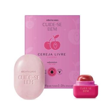 Imagem de Combo Cereja Livre: Hidratante Labial 6,2g + Sabonete em Barra 2x80g -