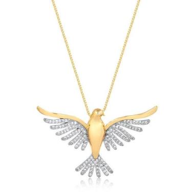 Imagem de Colar Pomba Da Paz Divino Espírito Santo Folheado A Ouro 18k - Radhau 
