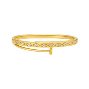 Imagem de Bracelete Prego Zircônias - Banhado em Ouro 18k - Tri Gata Semijoias