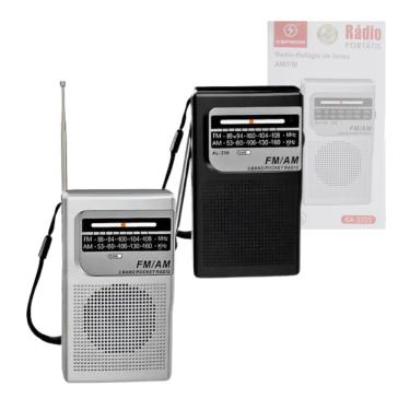 Imagem de Mini Rádio de Bolso Kapbom KA-3325 Fm Am P2 2 Bandas com Antena Retrátil Vertical Retrô