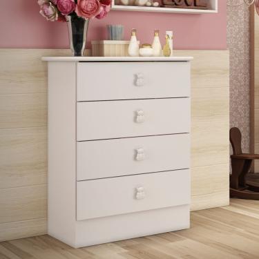 Imagem de Conjunto Quarto de Bebê Bambino com 3 Portas e 6 Gavetas em MDP Branco Percasa Móveis