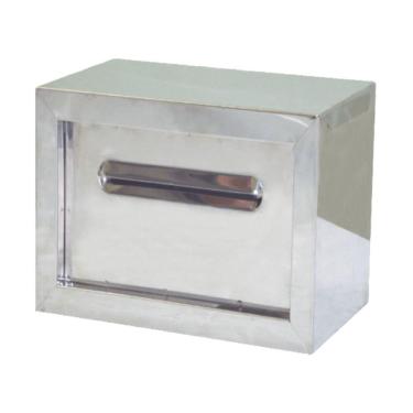 Imagem de Caixa de Correio Carta Condomínio Detras Inox com Chave 15x30x18cm Prata Metalmig