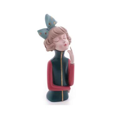 Imagem de Figura Decorativa Resina Boneca Pensadora 61494 Rojemac