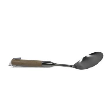 Imagem de Colher De Arroz inox escavado Com Cabo De Madeira 31cm - Dalla Valle