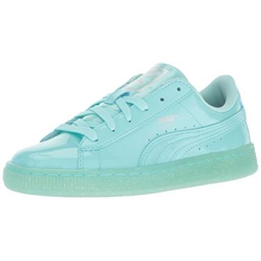 Imagem de PUMA Basket Patent Iced Glitter Jr Running Shoe, Aruba Blue, 6 M US Big Kid