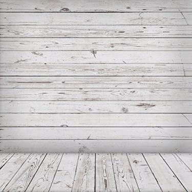 Imagem de Yeele Tábua de madeira branca cinza de 3 m x 3 m, pano de fundo de vinil, vintage, de madeira, para parede, fotografia, pano de fundo, festa, animal, menina, adulto, foto, estúdio, acessório de fotografia