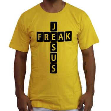 Imagem de Camiseta Blusa Masculina Evangélica Jesus Freak 100% Algodão - Atelier