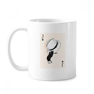 Imagem de Spade J Baralho de cartas padrão caneca cerâmica xícara de café porcelana louça