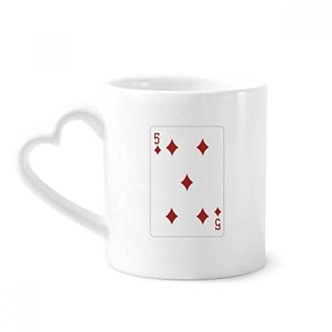 Imagem de Caneca com padrão de 5 cartas de baralho de diamante caneca de café cerâmica copo de coração de vidro