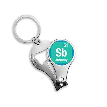 Imagem de Sb Antimônio Elemento Químico Chem Nail Nipper Ring Chaveiro Abridor de Garrafas Cortador