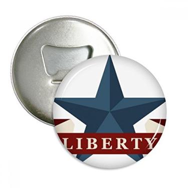 Imagem de Slogan Pentagram Liberty America Country City abridor de garrafas ímã de geladeira emblema multifuncional