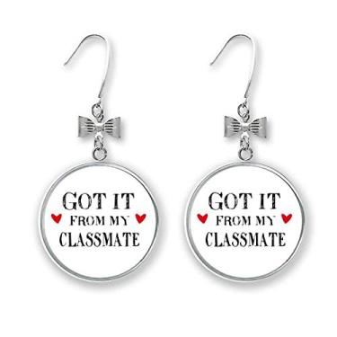 Imagem de Got It From My Classmate Brincos de arco de formatura com gancho perfurado