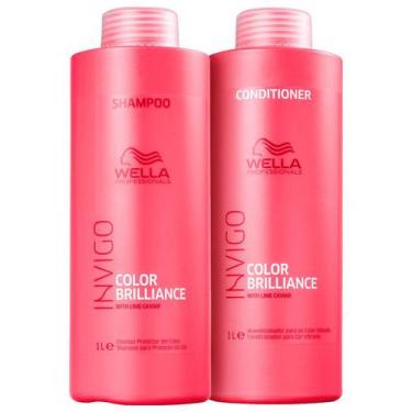 Imagem de Kit Wella Shampoo 1L E Condicionador 1L Invigo Color Brilliance