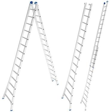Imagem de Escada de Alumínio Extensiva 2 x 14 Degraus 4,21 x 7,01 Metros MOR