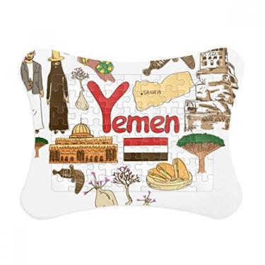 Imagem de Iêmen Love Heart Landscap Moldura de quebra-cabeça com bandeira nacional Decoração de imagem Enfeite de jogo de quebra-cabeça