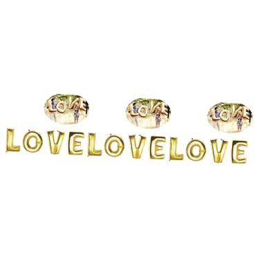 Imagem de Gadpiparty 3 Pecas balões de letras balões de húlio decorações de casamento decoração balões de folha de casamento balões de folha de dia namorados folha de alumínio balão A bandeira