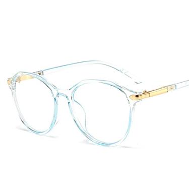 Imagem de Óculos poligonais anti-azuis bloqueadores de luz para mulheres e homens Óculos para jogos de computador Óculos azuis