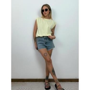Imagem de Camiseta Aveloz Feminina Muscle Tee com elástico Amarelo-Feminino