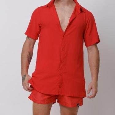 Imagem de Camisa Santo Luxo Man Viscose Vermelho - P-Masculino