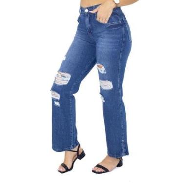 Imagem de Calça Jeans Wide Leg Destroyed Feminina Biotipo Jeans-Feminino