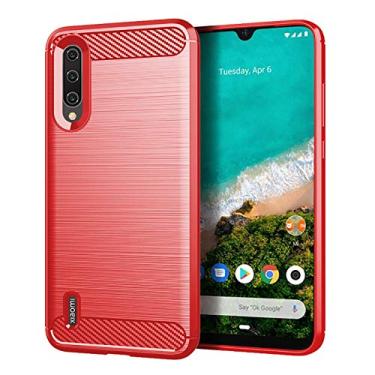 Imagem de NEKOYA XIAOMI Capa para Mi A3, sensação macia, proteção total, anti-arranhões e impressões digitais + capa de celular resistente a arranhões para XIAOMI Mi A3 vermelha