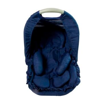 Imagem de Capa de Bebê Conforto com Apoio Redutor e Capota Universal Menina Menino (Marinho)