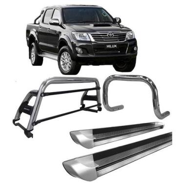 Imagem de Kit Quebra Mato Estribo Personalizado Santo Antônio H2 Hilux 05/15 Cro
