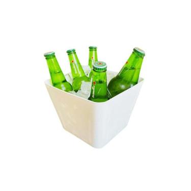 Imagem de Balde De Gelo Quadrado 4,5Lts Bebida Combo - Plástico Resistente - JRM