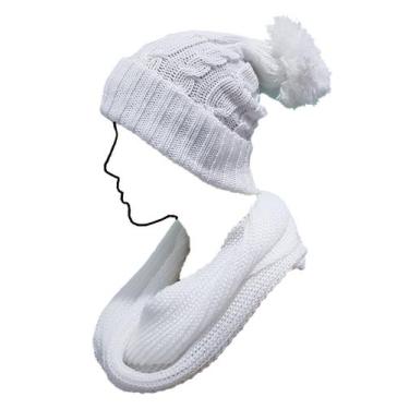 Imagem de Gola Fang & Touca Tranca - Kit - Katlen Tricot, Branco, Único