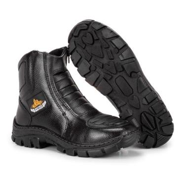 Imagem de Bota Botina Masculina Couro Legítimo Preta Motors Adventure, 40