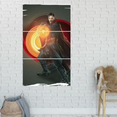 Imagem de Quadro Mosaico Dr Estranho 3 Peças Para Decoração de Ambientes - NEYRA