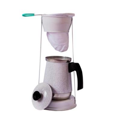 Imagem de Bule Com Mancebo Coador De Cafe Retro em Alumínio - Várias Cores - Man