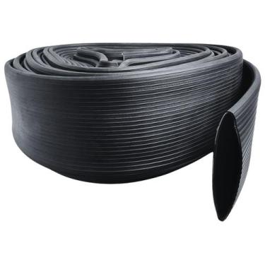 Imagem de Rolo de 3 Metros de Mangueira Flat Borracha Preta Achatada 3 Polegadas