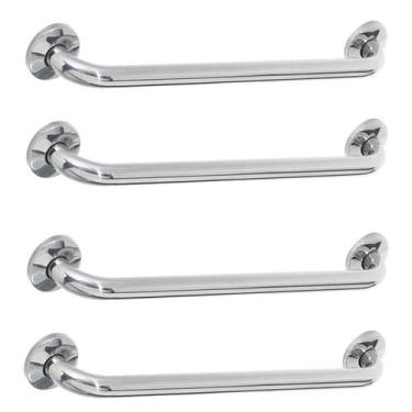 Imagem de Alça de Apoio 40cm Kit 4 unidades Inox Barra Cadeirante Acessibilidade