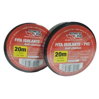 Imagem de Kit 2 Fitas Adesivas Isolantes 20 Metros 18mm de Largura Borrachas Lon