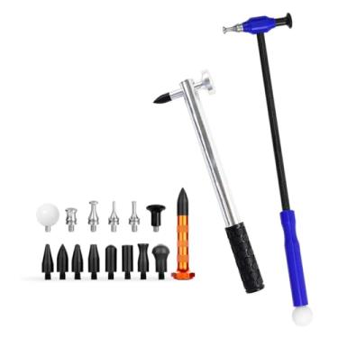 Imagem de LadyRosian Ferramentas de reparo de amassados sem pintura para carro, martelo, remoção de amassados, ferramentas de torneira com torneira de cabeça de derrubar (azul)