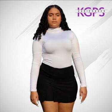 Imagem de Short Saia Com Botão e Fenda Basico Elegante Tecido Bengaline Plus Siz