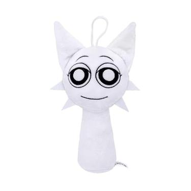 Imagem de Sprunki Plushies Merch, brinquedos de pelúcia sprunki, realistas, fofos, macios e macios, bonecas, jogos de desenho animado, brinquedo, meninas, crianças (branco Wenda 20.3 cm)