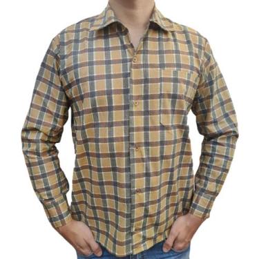 Imagem de Camisa xadrez manga longa masculina barata ref: cx10 - R.S MODAS, Amar