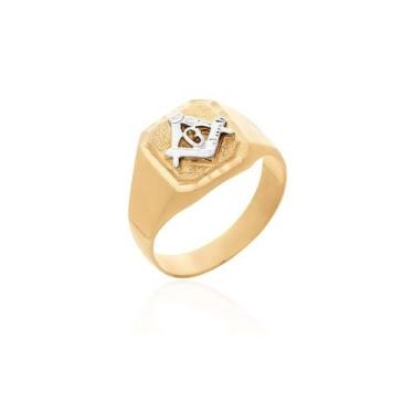 Imagem de Anel de Ouro 18 k Maçonaria Fundido - Elegancy Joias, 20