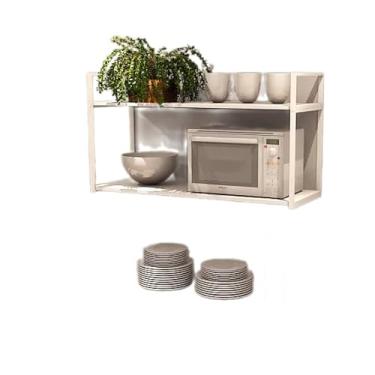 Imagem de Prateleira Industrial Parede ou Suspensa Branca Aço e Madeira 50x40x90cm (LACA BRANCA)