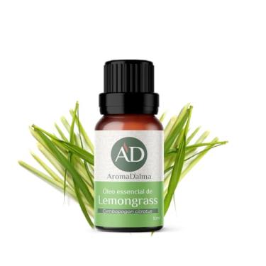 Imagem de Óleo Essencial De Lemongrass (Capim-Limão) 100% Puro - 10ml - Ideal Para Difusor, Aromaterapia e Cuidados Com o Corpo I Aroma Herbáceo, Terroso e Picante I Aroma D'alma
