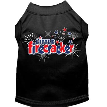 Imagem de Mirage Pet Products Camisetas estampadas Little Firecracker de 50 cm para animais de estimação, 3GG, preta