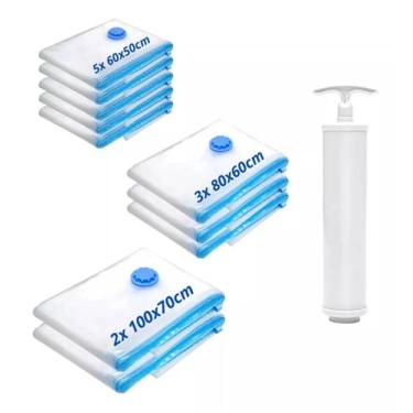 Imagem de Kit 10 Sacos A Vácuo Grande Organizador  5un 50x60cm  3un 80x60  2un 1